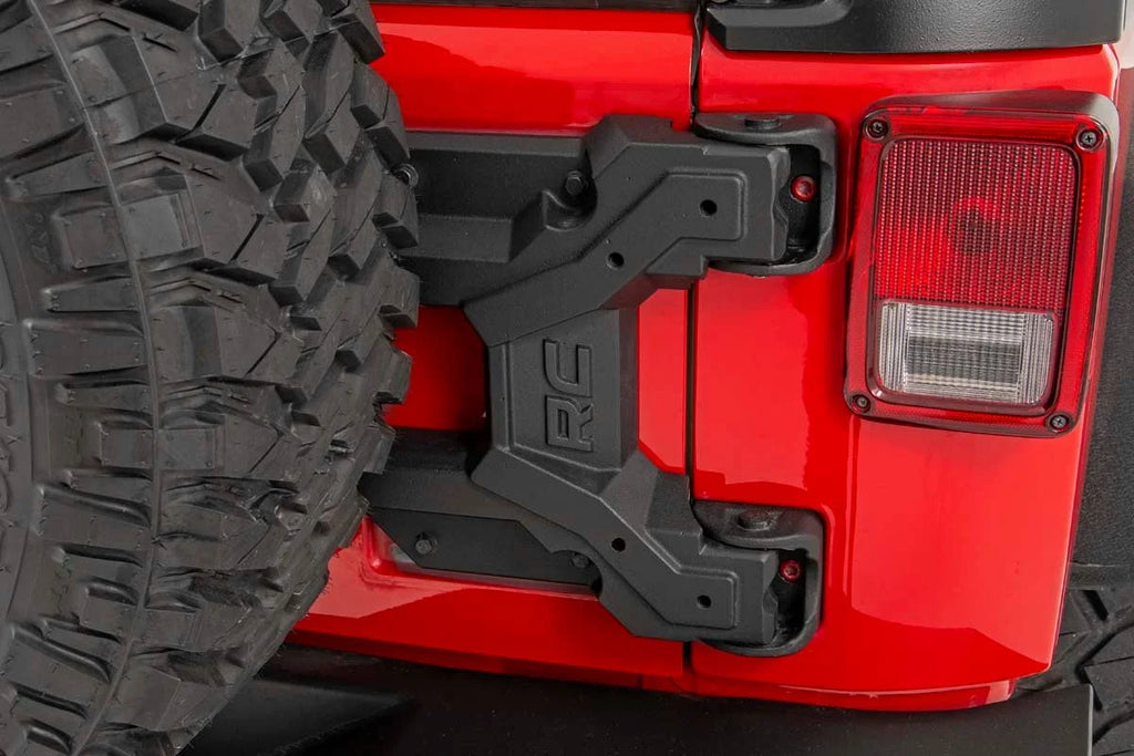 Rough Country Heavy Duty Tire Carrier | Jeep Wrangler JK/Wrangler Unlimited  (2007-2018) 10523 - Side View