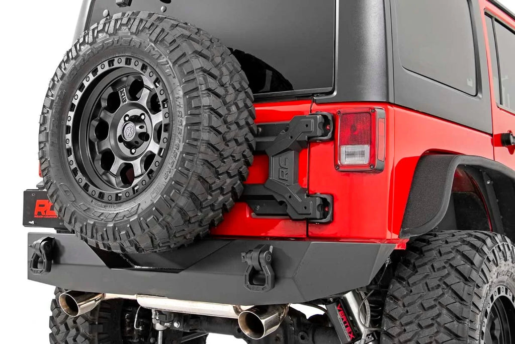 Rough Country Heavy Duty Tire Carrier | Jeep Wrangler JK/Wrangler Unlimited  (2007-2018) 10523 - Back View