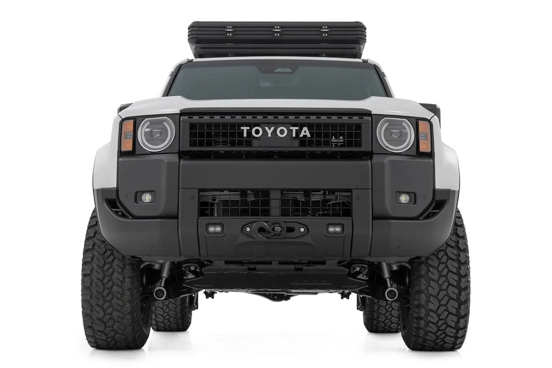 Rough Country Hidden Winch Mount | White SAE | Fog | Toyota Land Cruiser 4WD (2024-2025) - Installation View