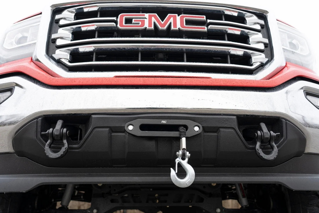 Rough Country Hidden Winch Mounting Plate | Chevy/GMC 1500 (14-18 & Classic) 11004 - Installation View