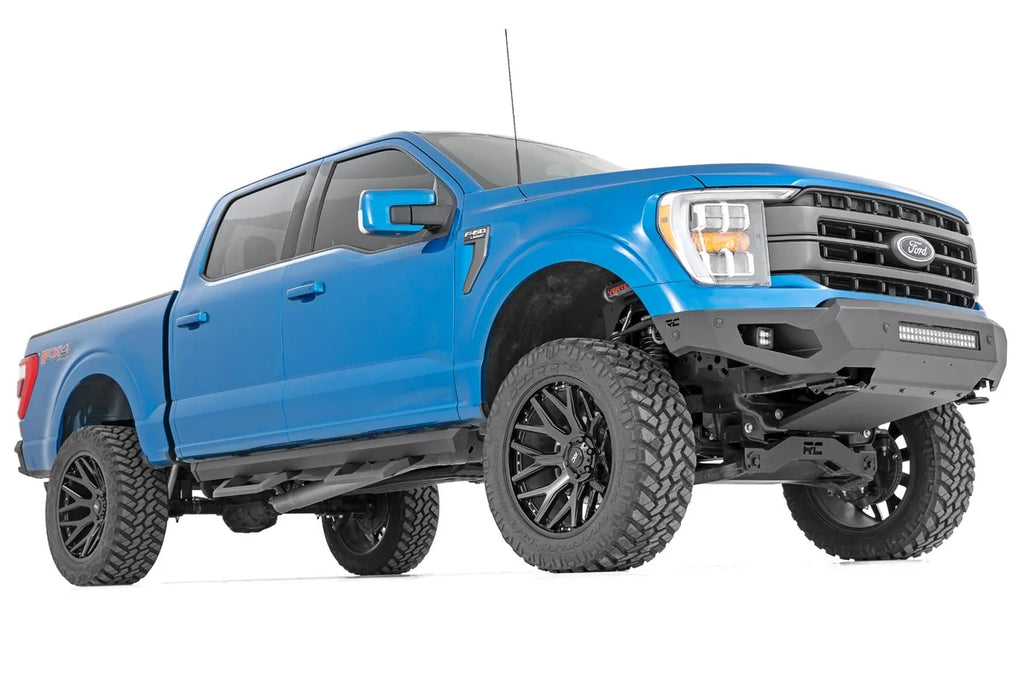 Rough Country High Clearance Front Bumper | LED Lights & Skid Plate | Ford F-150 (21-24) 10809A - Installation View