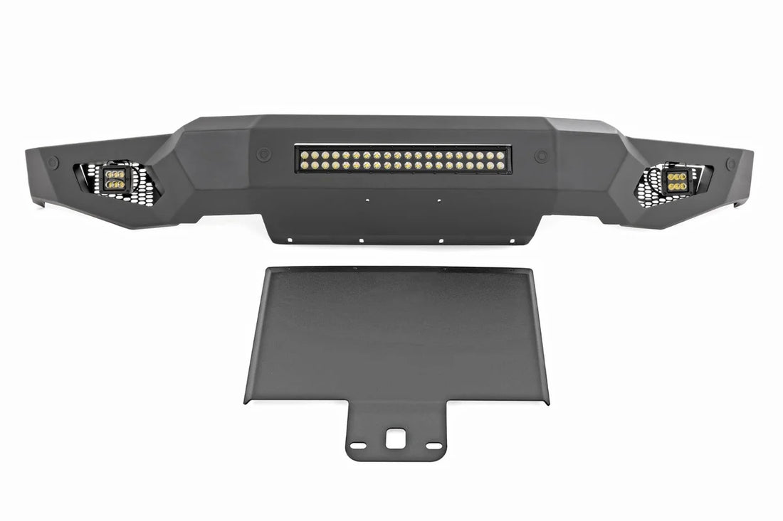 Rough Country High Clearance Front Bumper | LED Lights & Skid Plate | Ford F-150 (21-24) 10809A - Front View