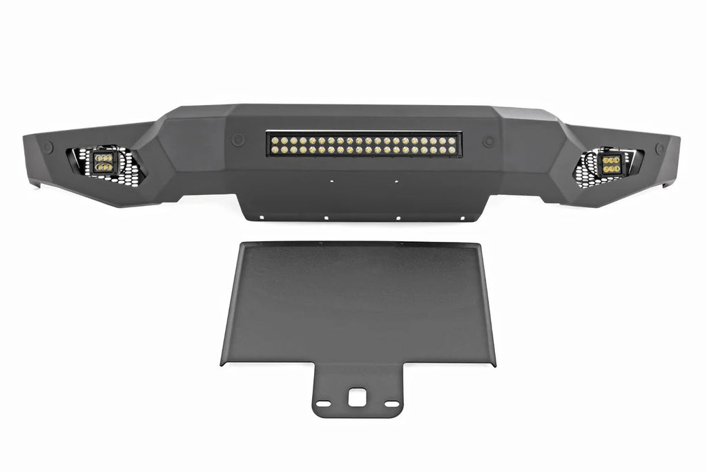 Rough Country High Clearance Front Bumper | LED Lights & Skid Plate | Ford F-150 (21-24) 10809A - Front View