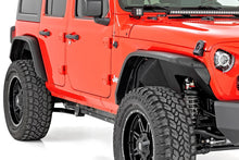 Load image into Gallery viewer, Rough Country High Clearance LED Flat Fender Flare Kit | UV Treated | Jeep Wrangler JL (18-24) 99036 - Installation View