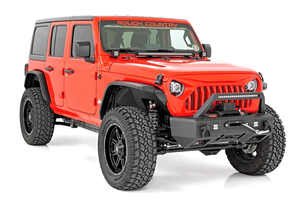 Rough Country High Clearance LED Flat Fender Flare Kit | UV Treated | Jeep Wrangler JL (18-24) 99036 - Installation View