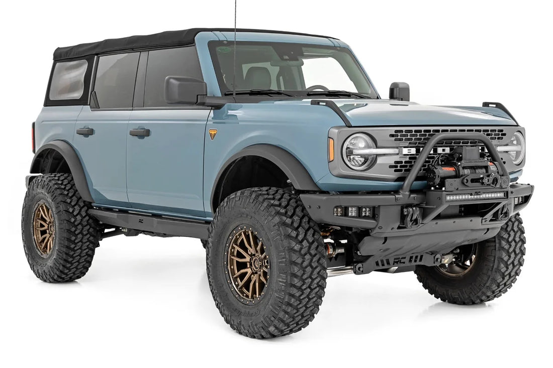 Rough Country High Winch Mount | All Models | 12000S | 20 Inch Black Single Row LED | Ford Bronco (21-24) 51098 - Installa...