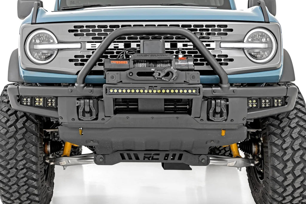 Rough Country High Winch Mount | All Models | 20 Inch Black Single Row LED | Ford Bronco (21-24) 51067 - Additional View 6
