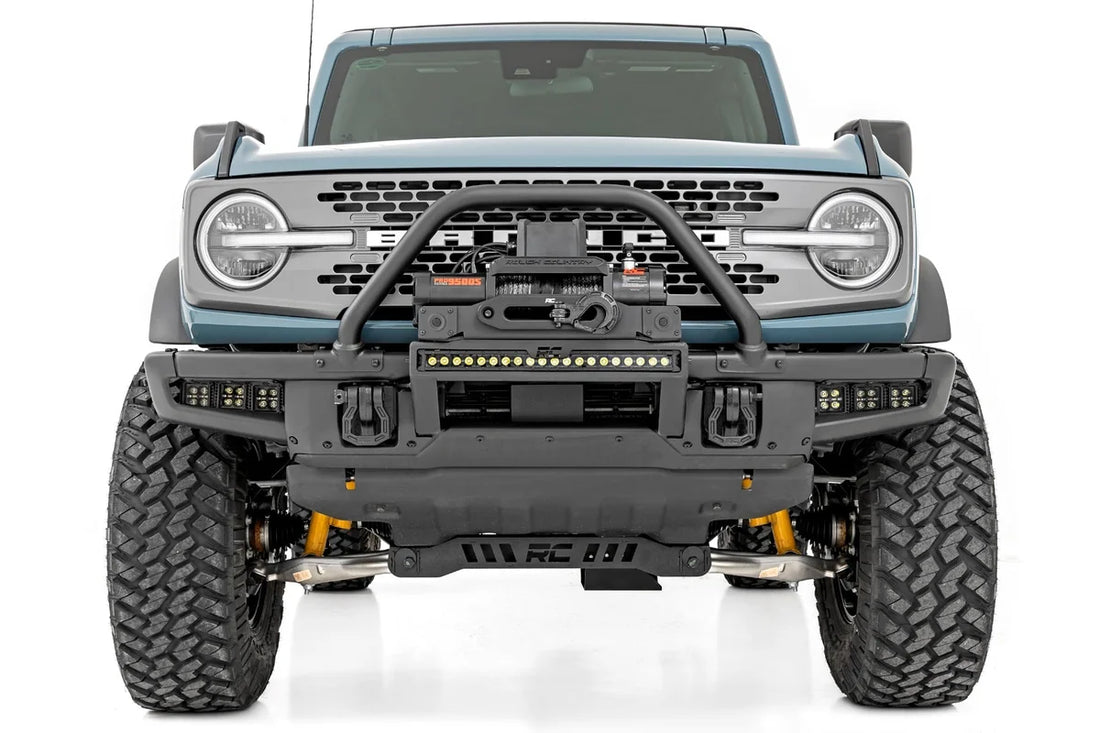 Rough Country High Winch Mount | All Models | 9500S | 20 Inch Black Single Row LED | Ford Bronco (21-24) 51096 - Additiona...