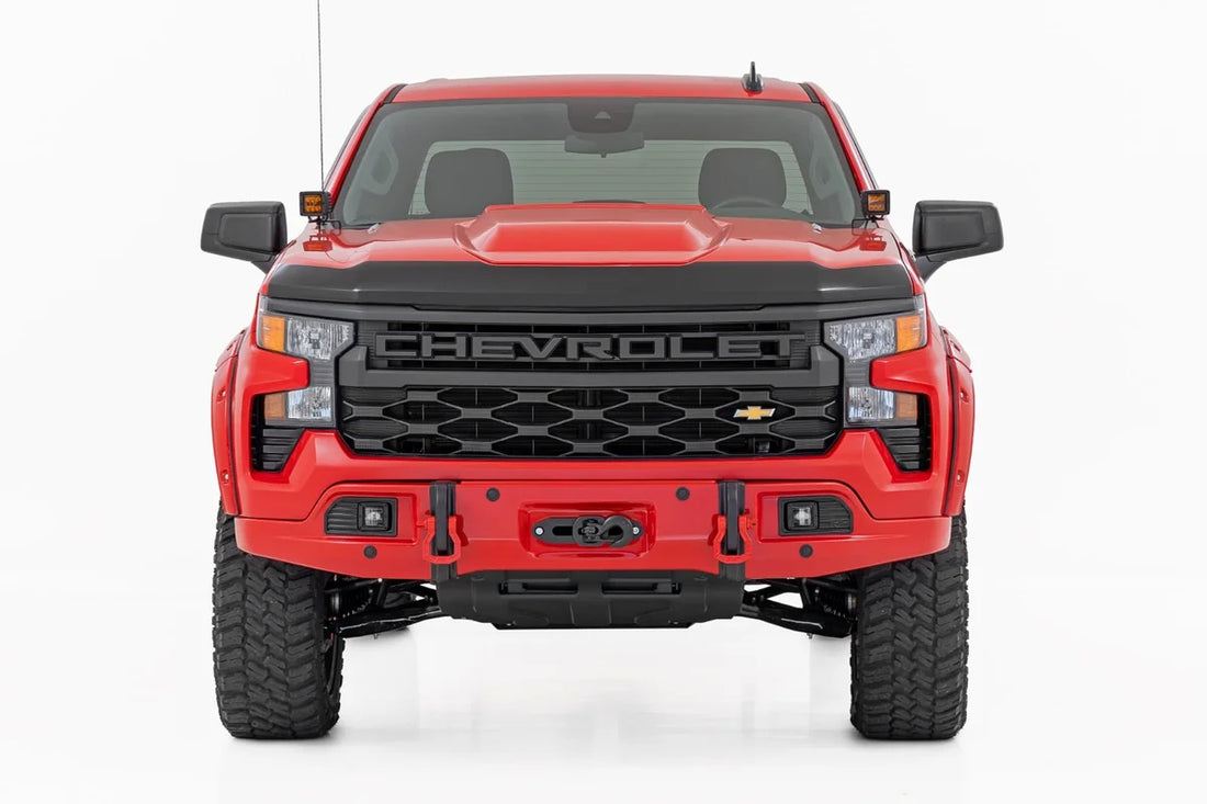 Rough Country Hood Protector | Gloss Black | Chevy Silverado 1500 2WD/4WD (2019-2026) HP10010-RCGB - Side View