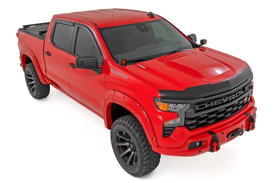 Rough Country Hood Protector | Gloss Black | Chevy Silverado 1500 2WD/4WD (2019-2026) HP10010-RCGB - Back View