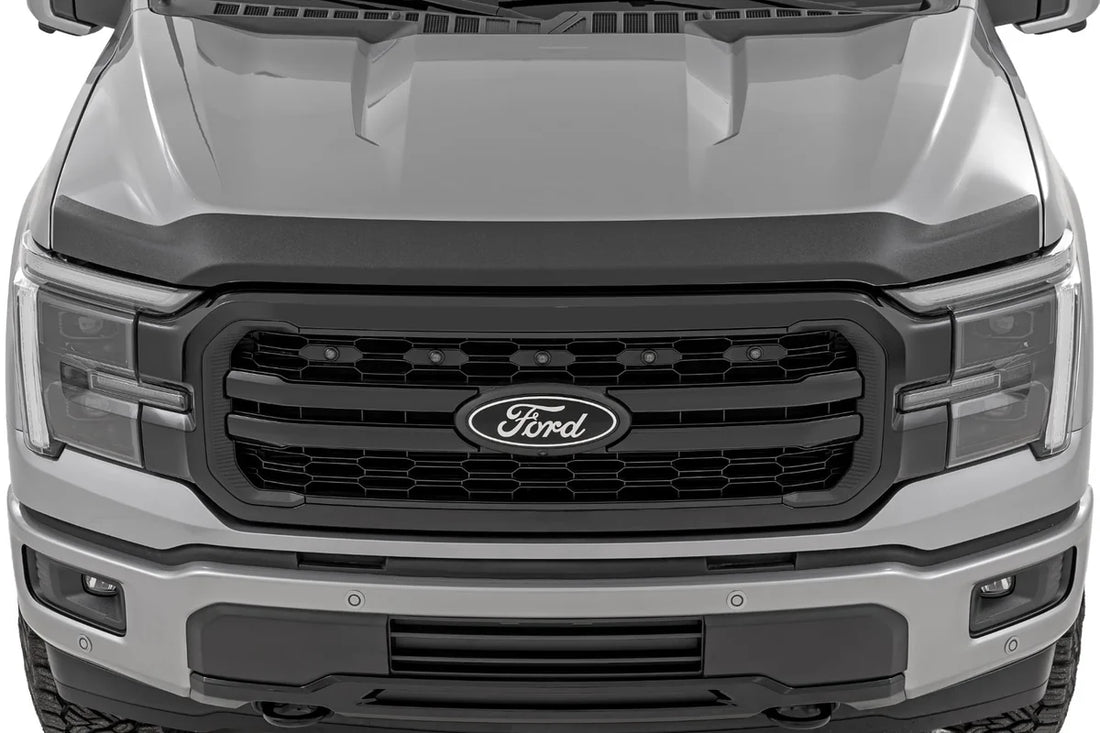 Rough Country Hood Protector | Gloss Black | Ford F-150 2WD/4WD (2021-2026) HP30010-RCGB - Back View