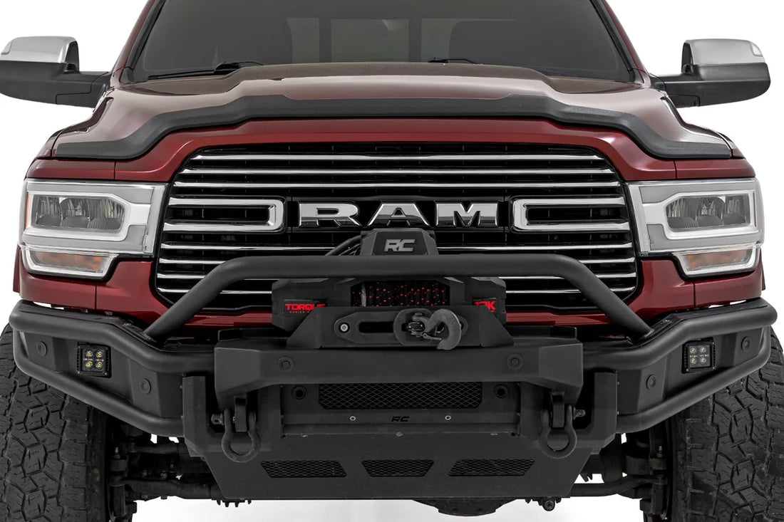Rough Country Hood Protector | Gloss Black | Ram 2500/3500 2WD/4WD (2019-2026) HP20011-RCGB - Back View