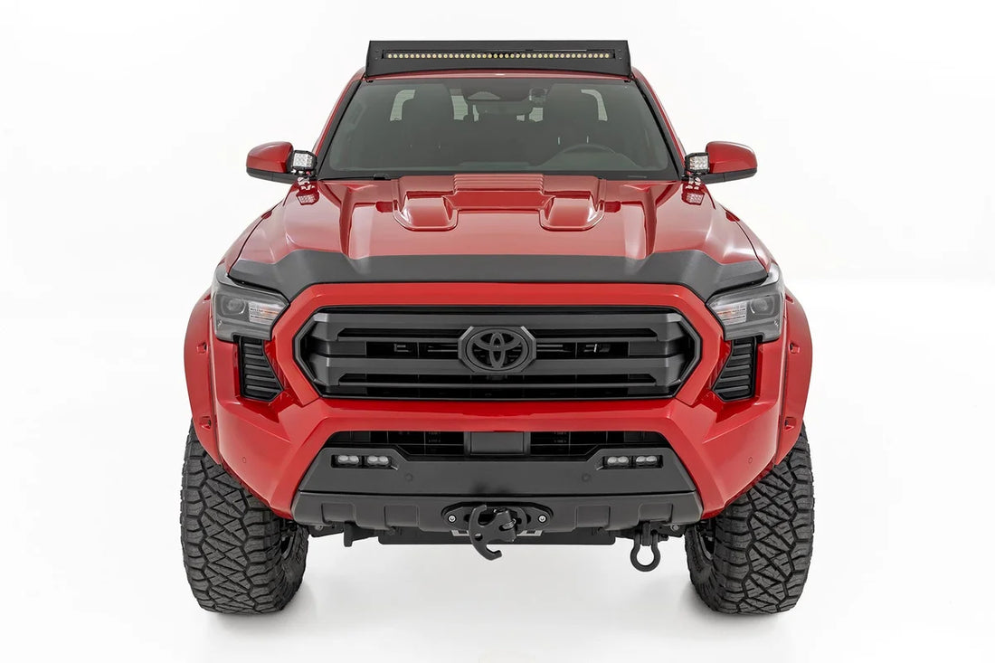 Rough Country Hood Protector | Gloss Black | Toyota Tacoma 2WD/4WD (2024-2026) HP80011-RCGB - Installation View
