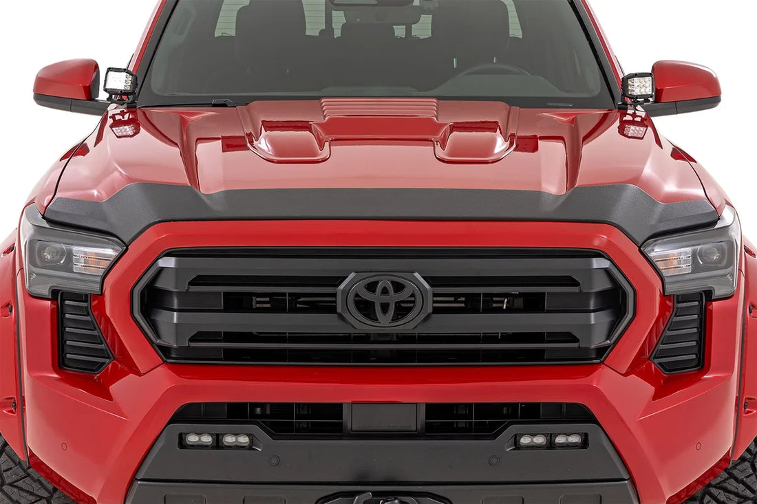 Rough Country Hood Protector | Gloss Black | Toyota Tacoma 2WD/4WD (2024-2026) HP80011-RCGB - Installation View