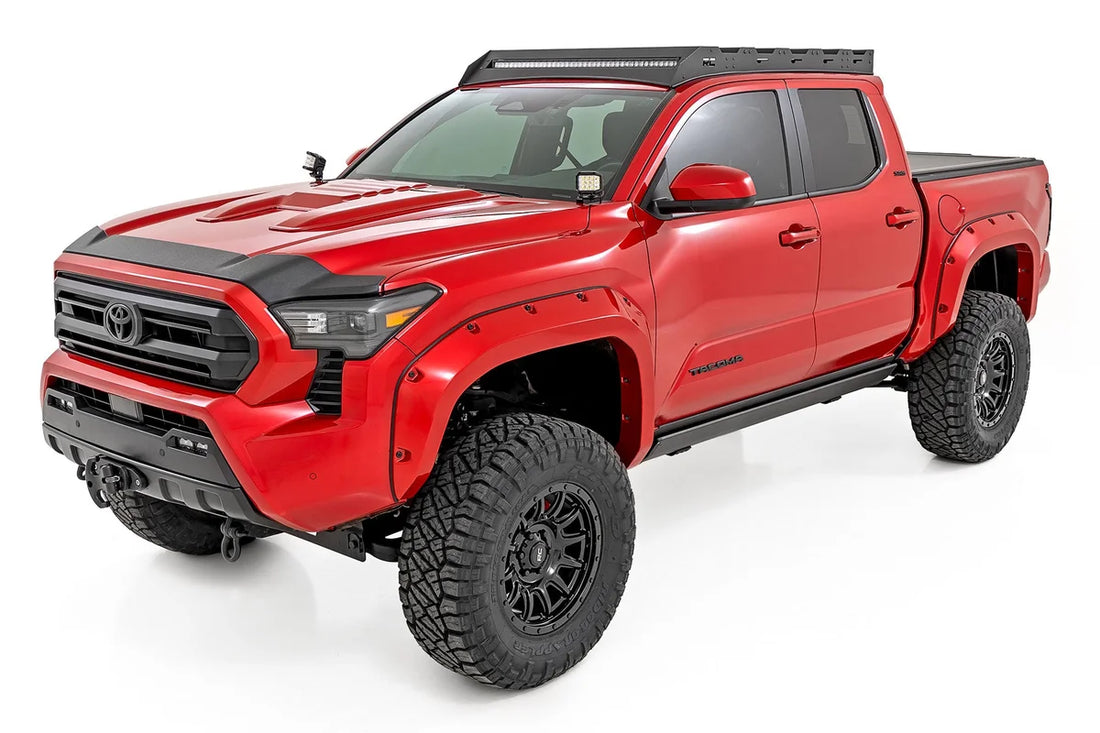 Rough Country Hood Protector | Gloss Black | Toyota Tacoma 2WD/4WD (2024-2026) HP80011-RCGB - Installation View