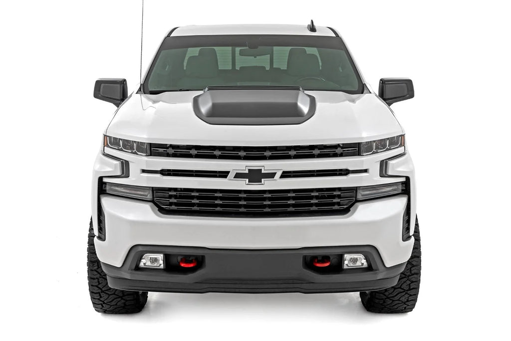 Rough Country Hood Scoop | GBA Black | Chevy Silverado 1500 2WD/4WD (2019-2026 & Classic) - Side View