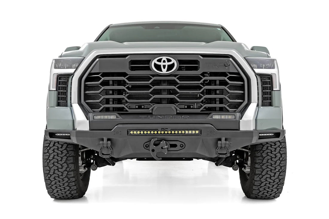 Rough Country Hybrid Front Bumper | 12000S | Blk LED w/ Amber DRL | Toyota Tundra (22-26) 72009 - Side View