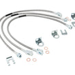 Load image into Gallery viewer, Rough Country Jeep Front &amp; Rear Stainless Steel Brake Lines | 4-6in Lifts (XJ/YJ/TJ) 89715
