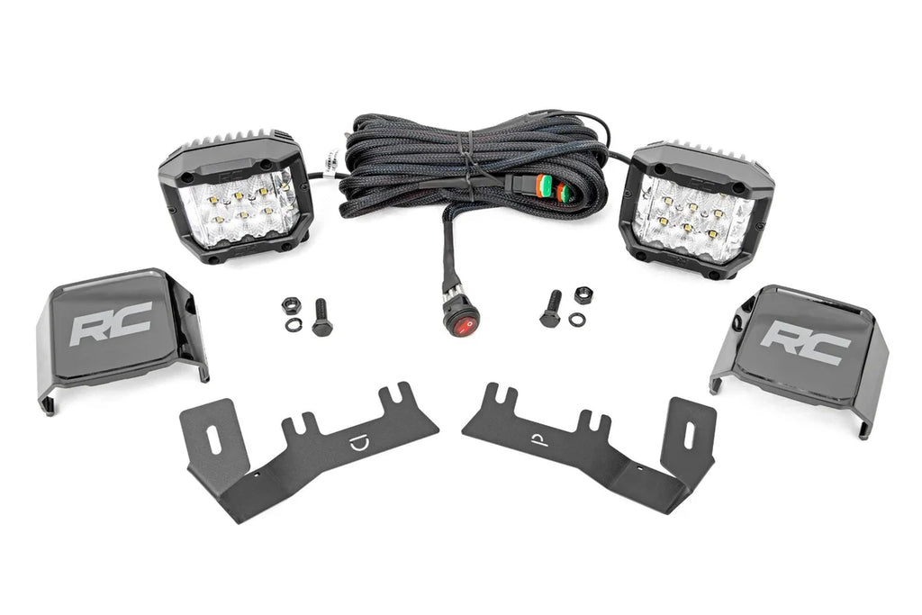 Rough Country LED Ditch Light Kit | 3in OSRAM Pair | Wide | Chevy/GMC 1500 (14-18 & Classic) 71056 - Main Product View