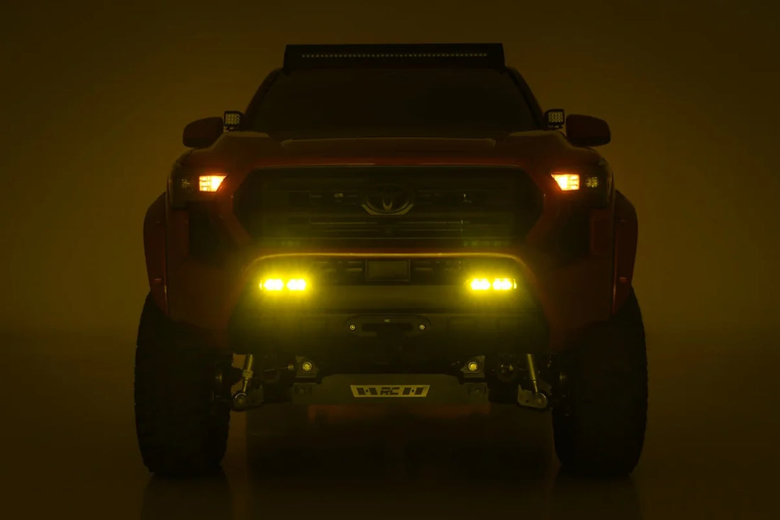 Rough Country LED Fog Light Kit | 3x1.75 Inch Black Series Slim Aux | Yellow | Toyota Tacoma (24-26) 72120 - Additional Vi...