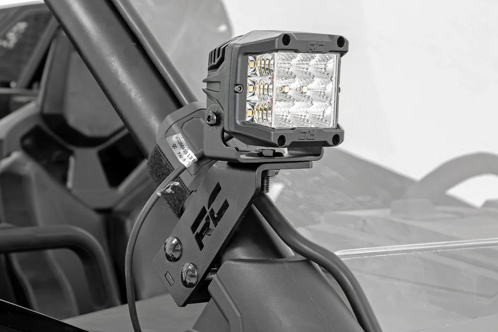 Rough Country LED Light | A Pillar Mount | 2" Chrome Pair | Wide Angle | Polaris RZR PRO XP 93078 - Additional View 5