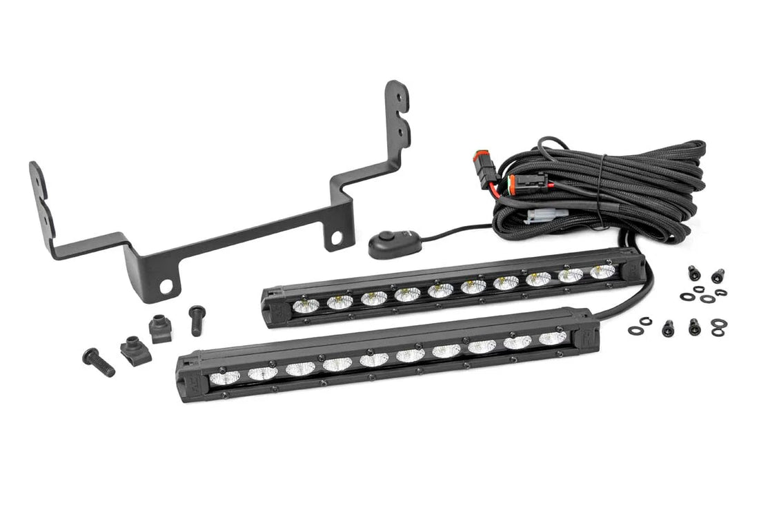 Rough Country LED Light | Bumper Mount | 10" Black Slimline Pair | Honda Pioneer 1000/Pioneer 1000-5 92004 - Mounting View