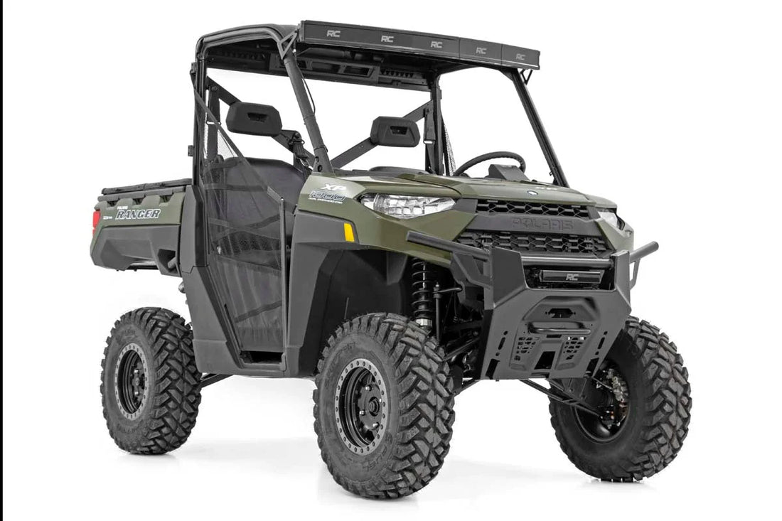 Rough Country LED Light | Bumper Mount | 12" Black Single Row | Polaris Ranger XP 1000/1000 Crew 93014 - Side View