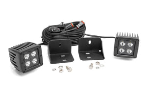 Rough Country LED Light | Cab Mount | 2" Black Pair | Flood | Can-Am Defender HD 5/HD 8/HD 9/HD 10 71011 - Mounting View