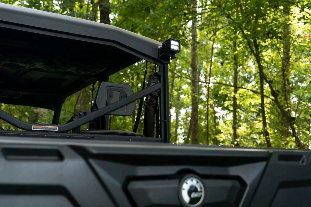 Rough Country LED Light | Cab Mount | 2" Black Pair | Flood | Can-Am Defender HD 5/HD 8/HD 9/HD 10 71011 - Installation View
