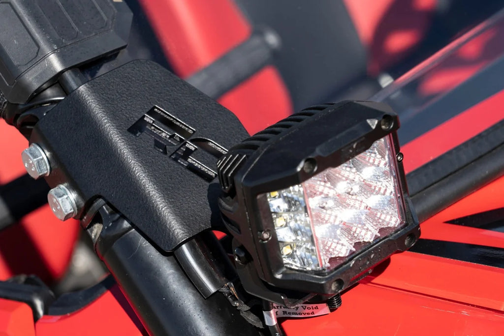 Rough Country LED Light | Cage Mount | 2" Black Pair | Amber DRL | Honda Talon 1000 92033 - Back View