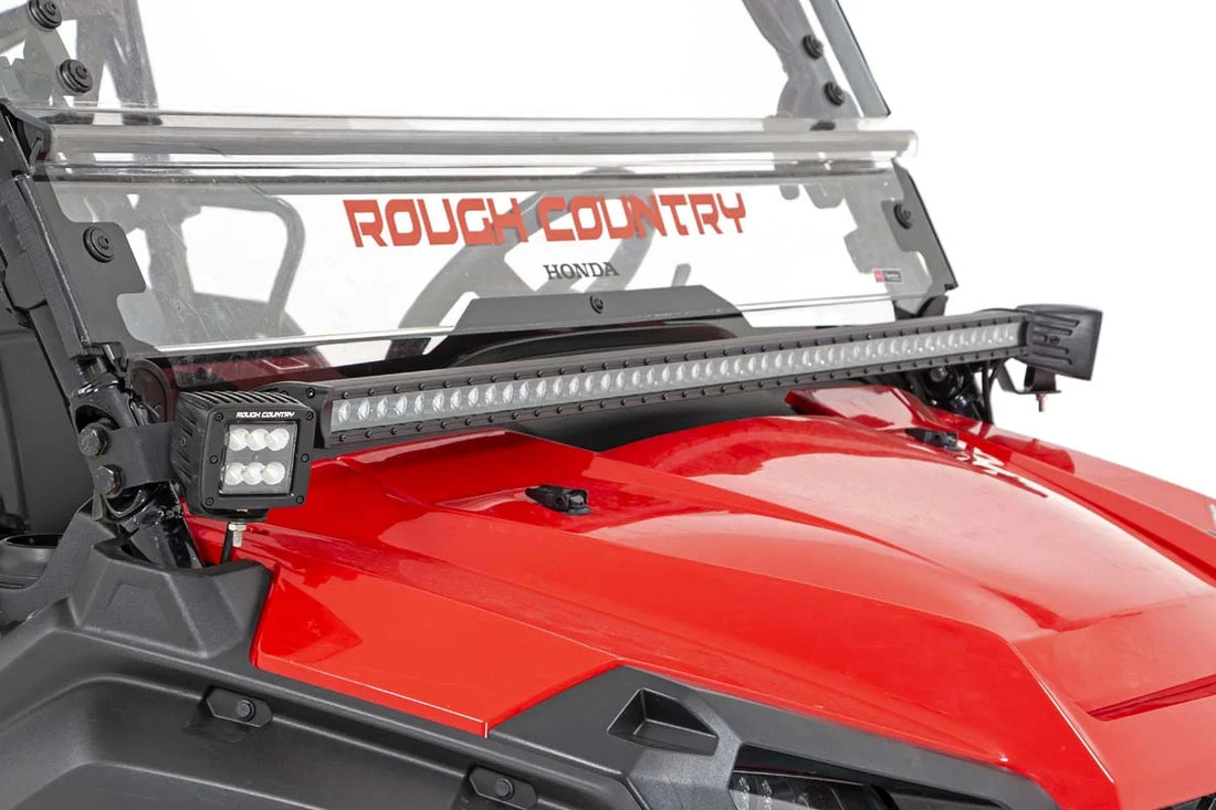 Rough Country LED Light | Cage Mount | 2" Black Pair | White DRL | Honda Pioneer 1000/1000-5 92011 - Additional View 5