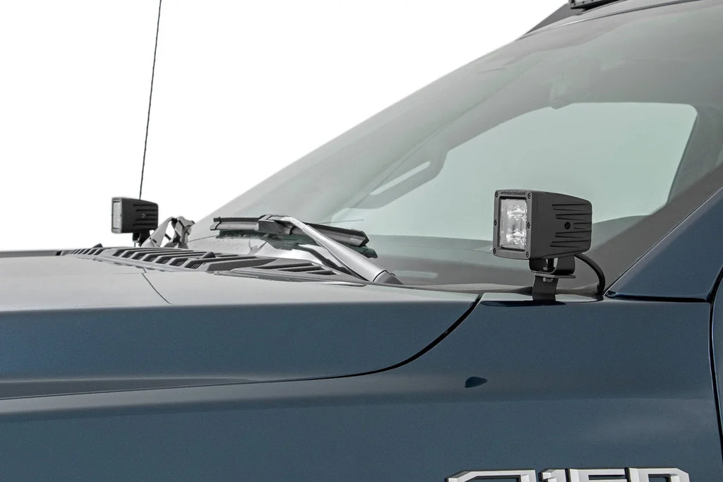 Rough Country LED Light | Ditch Mount | 2" Chrome Pair | Wide Angle | Ford F-150 (15-24) 71033 - Back View