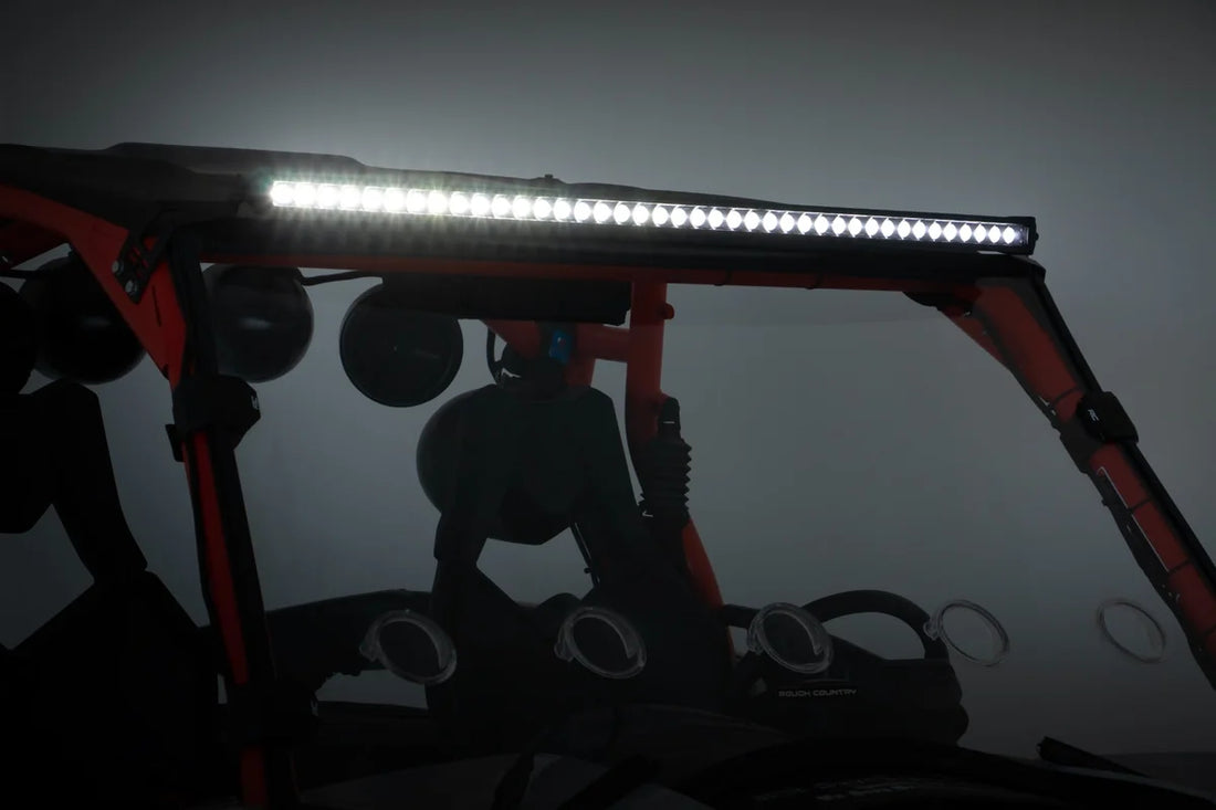 Rough Country LED Light | Front Mount | 40" Black Single Row | Can-Am Commander 1000/Maverick 97040 - Additional View 6