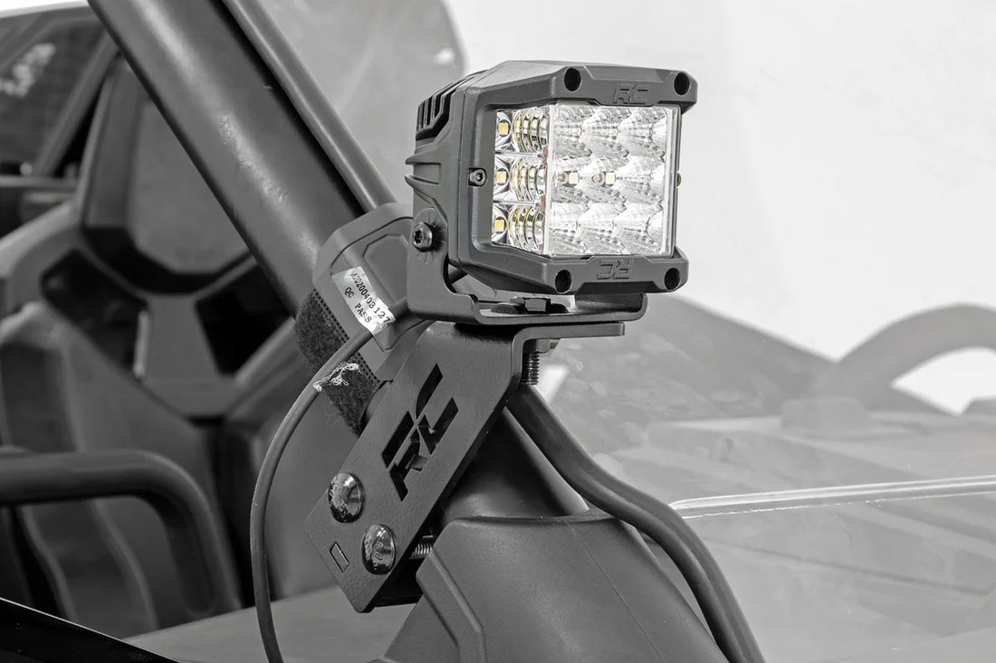 Rough Country LED Light Kit | "A" Pillar Mount | 2" Black Pair | Amber DRL | Polaris RZR PRO XP 93079 - Additional View 5