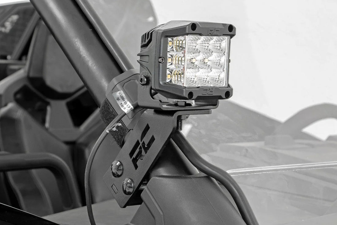 Rough Country LED Light Kit | "A" Pillar Mount | 2" Black Pair | Spot | Polaris RZR PRO XP 93077 - Additional View 5