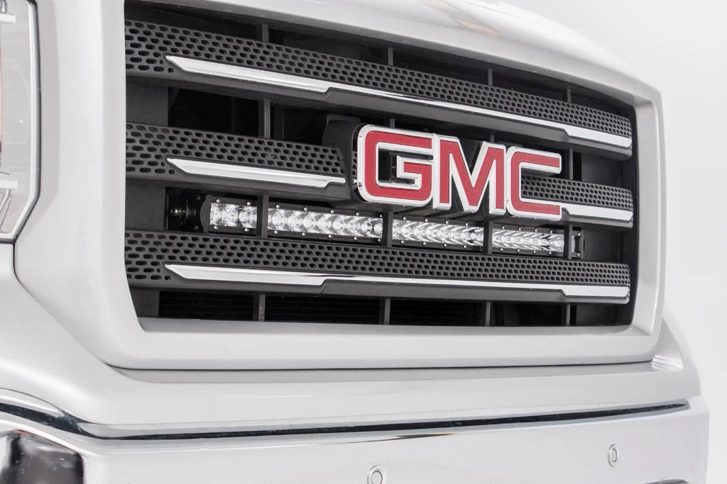 Rough Country LED Light Kit | Behind Grille Mount | 30" Chrome Single Row | Chevy/GMC 1500 (14-18 & Classic) 70625 - Insta...