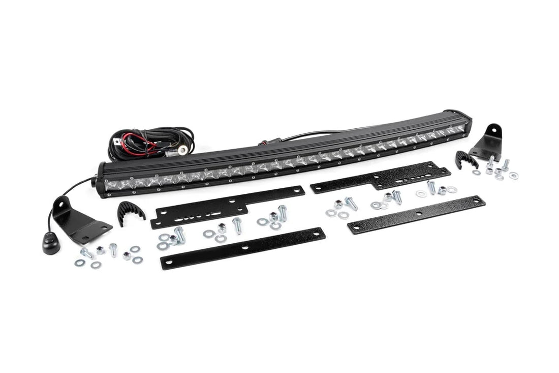 Rough Country LED Light Kit | Behind Grille Mount | 30" Chrome Single Row | Chevy/GMC 1500 (14-18 & Classic) 70625 - Mount...