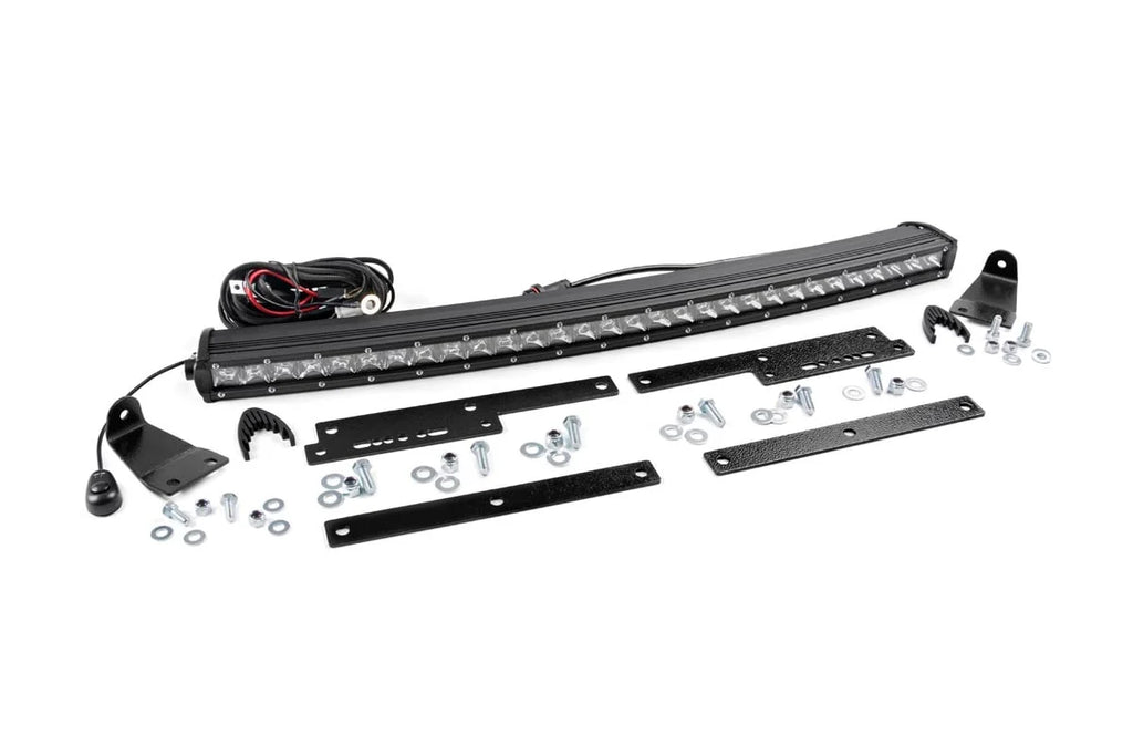 Rough Country LED Light Kit | Behind Grille Mount | 30" Chrome Single Row | Chevy/GMC 1500 (14-18 & Classic) 70625 - Mount...