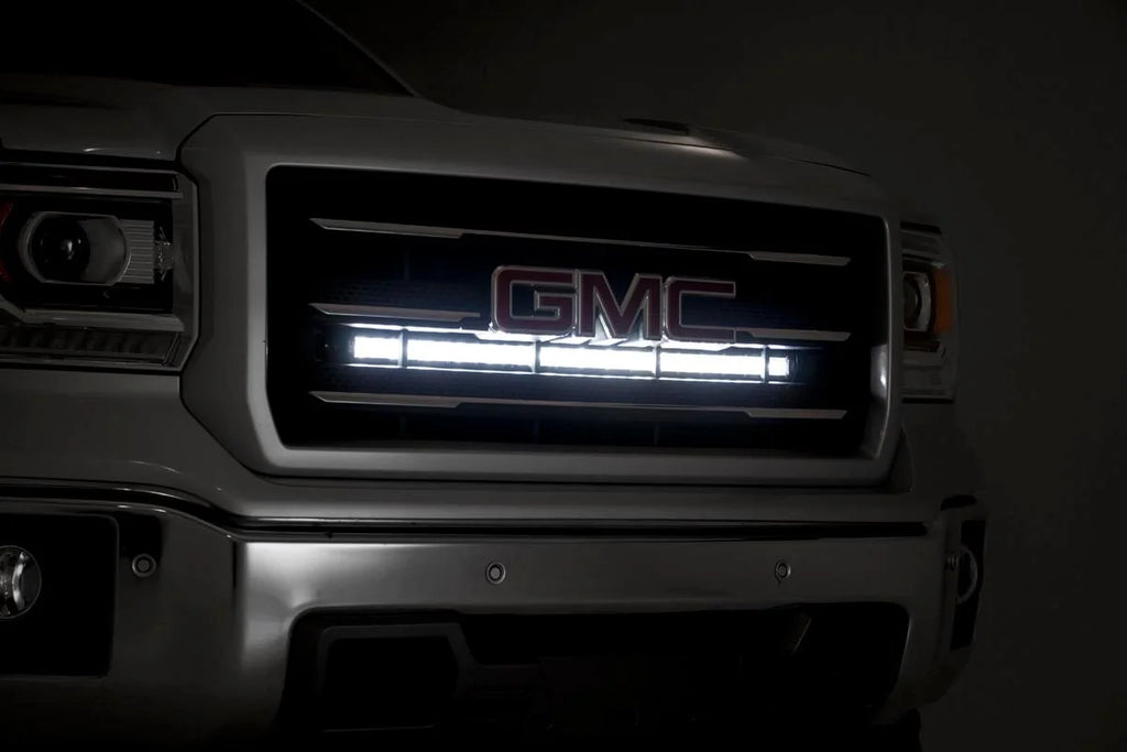 Rough Country LED Light Kit | Behind Grille Mount | 30" Chrome Single Row | Chevy/GMC 1500 (14-18 & Classic) 70625 - Insta...