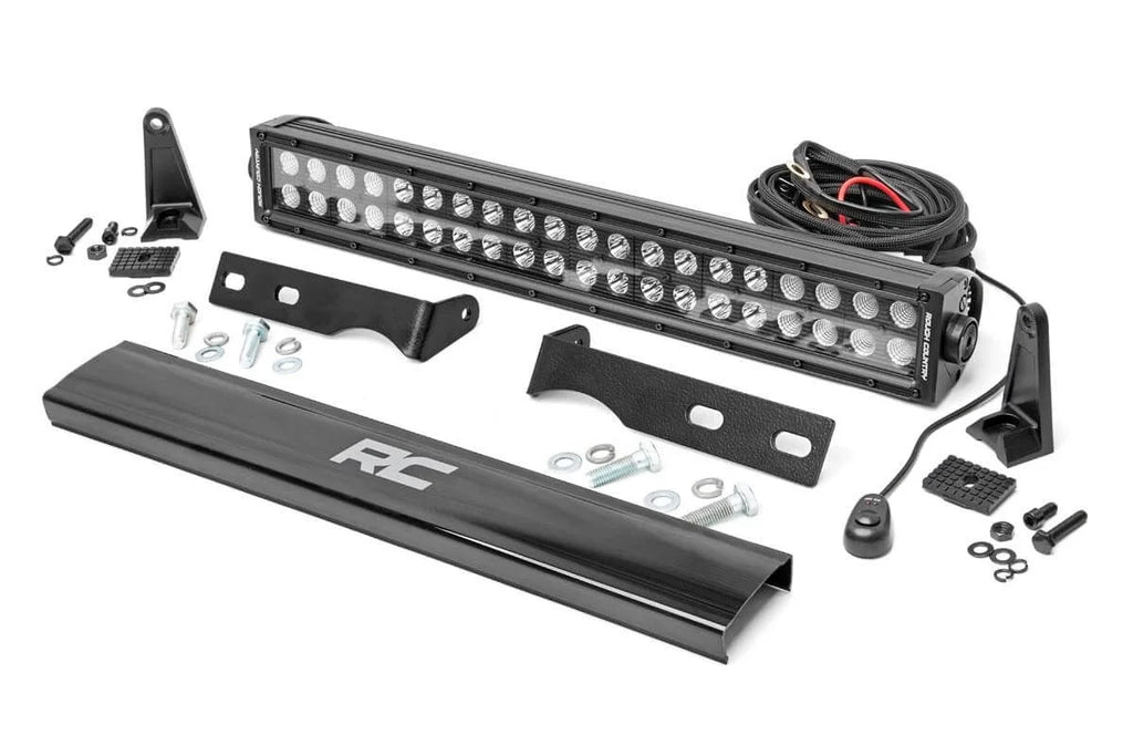 Rough Country LED Light Kit | Bumper Mount | 20" Black Dual Row | Jeep Grand Cherokee WK2 (11-20) 70773 - Main Product View