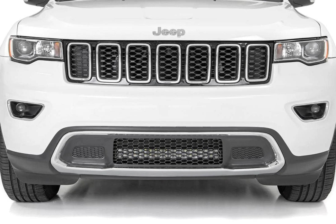 Rough Country LED Light Kit | Bumper Mount | 20" Black Dual Row | Jeep Grand Cherokee WK2 (11-20) 70773 - Back View
