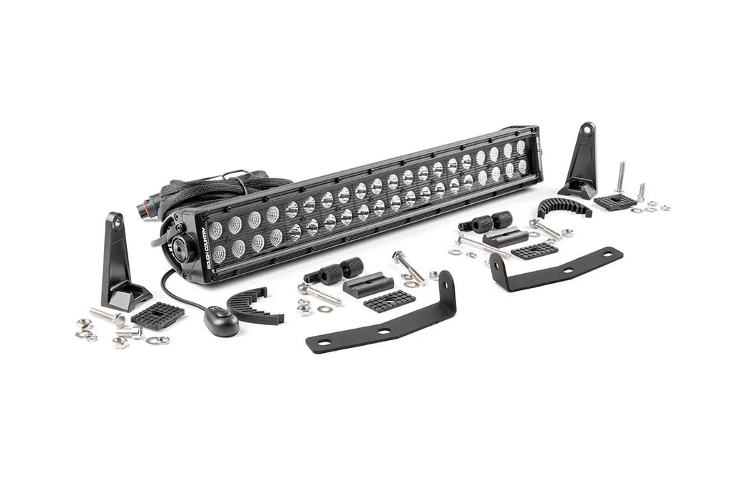 Rough Country LED Light Kit | Bumper Mount | 20" Black Dual Row | Nissan Titan XD (16-24) 70645