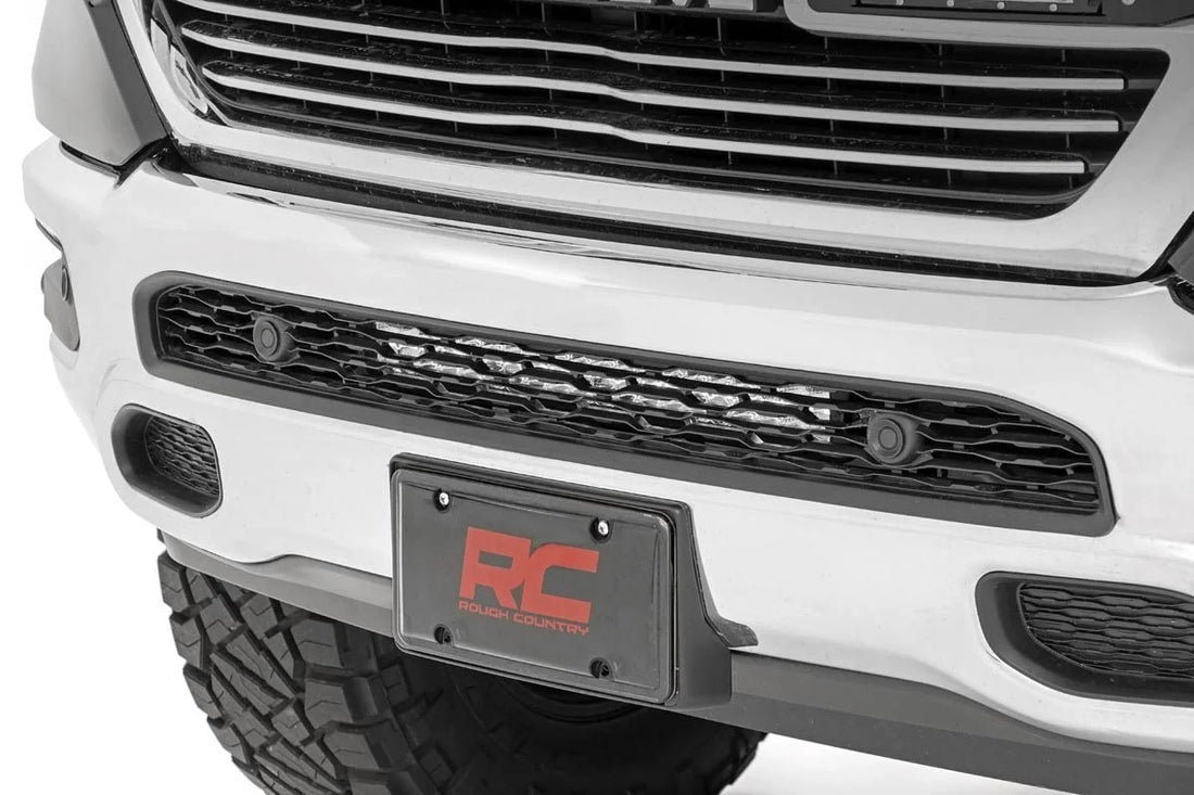 Rough Country LED Light Kit | Bumper Mount | 20" Black Dual Row | Ram 1500 2WD/4WD (19-24) 70779 - Installation View