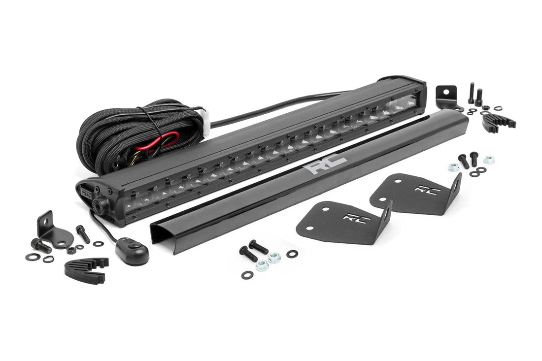 Rough Country LED Light Kit | Bumper Mount | 20" Black Single Row | Ford Bronco Sport (21-24) 71036 - Kit Contents