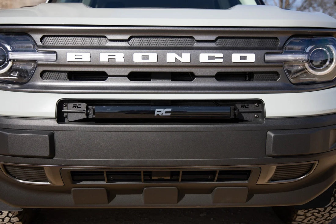 Rough Country LED Light Kit | Bumper Mount | 20" Black Single Row | Ford Bronco Sport (21-24) 71036 - Installation View