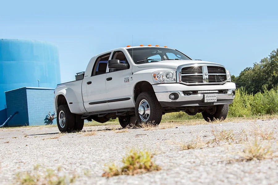 Rough Country LED Light Kit | Bumper Mount | 20" Black Single Row | Ram 2500/3500 (10-18) 70568BL - Mounting View