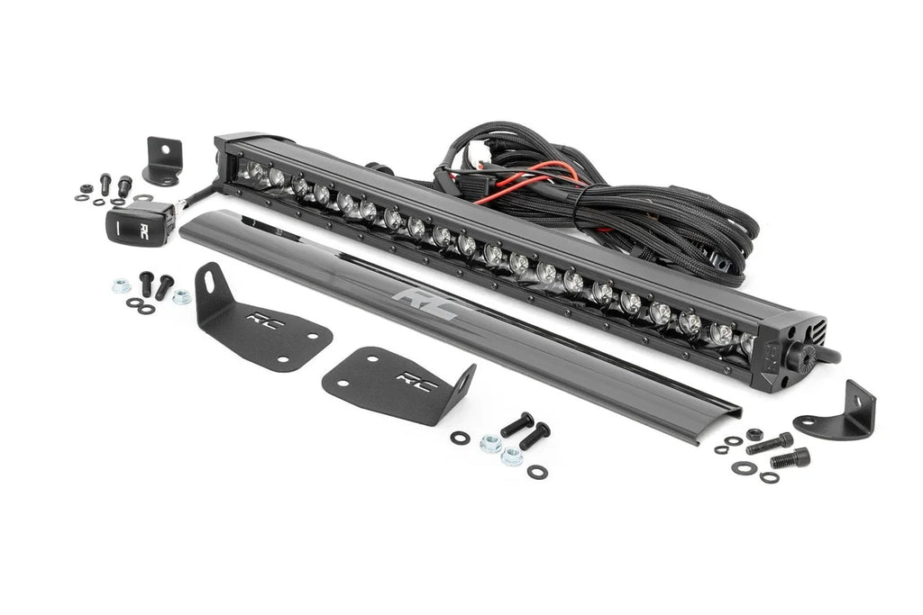 Rough Country LED Light Kit | Bumper Mount | 20" Black Single Row | White DRL | Ford Bronco Sport (21-24) 71037 - Kit Cont...