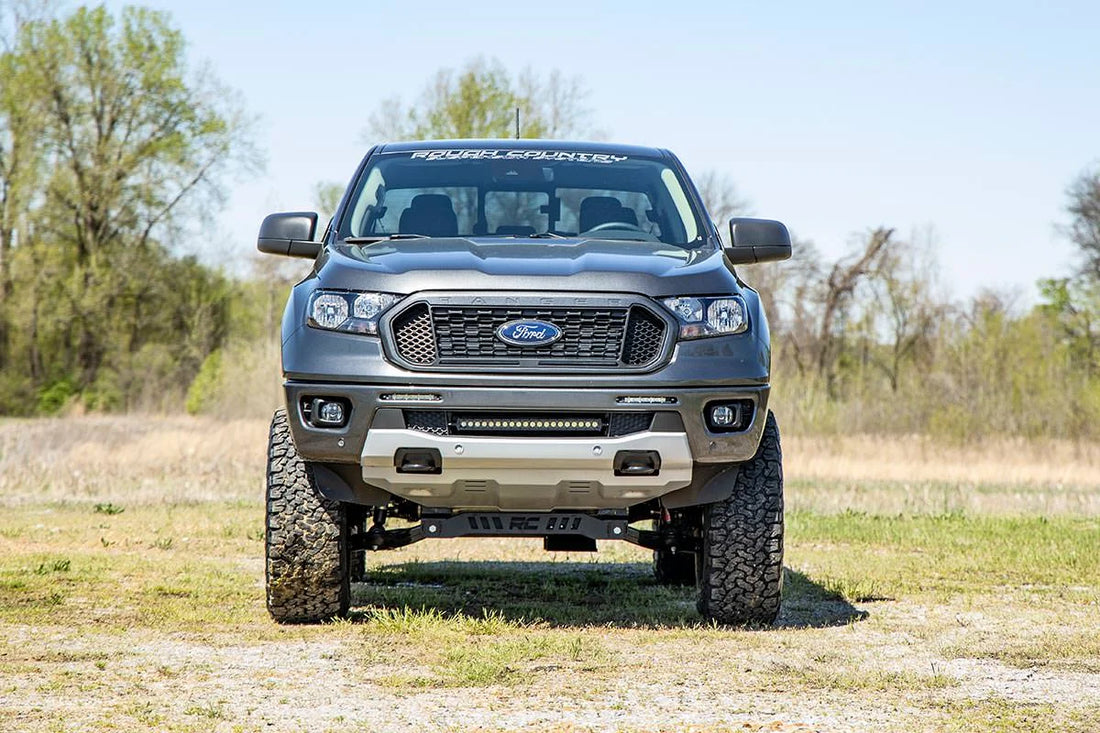 Rough Country LED Light Kit | Bumper Mount | 20" Spectrum Single Row | Ford Ranger (19-23) 80815 - Installation View