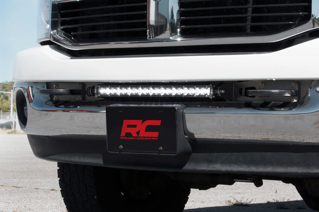 Rough Country LED Light Kit | Bumper Mount | 20" Spectrum Single Row | Ram 2500/3500 (10-18) 80568 - Installation View