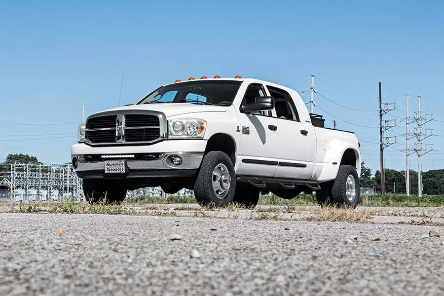 Rough Country LED Light Kit | Bumper Mount | 20" Spectrum Single Row | Ram 2500/3500 (10-18) 80568 - Mounting View